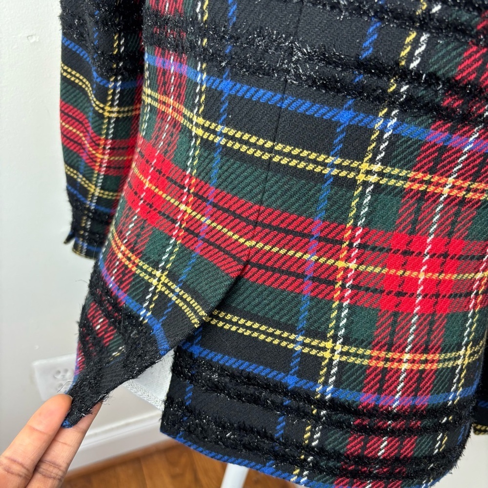 J. Crew Going-out Blazer in Lurex Stewart Tartan Size 10 - Picture 8 of 13
